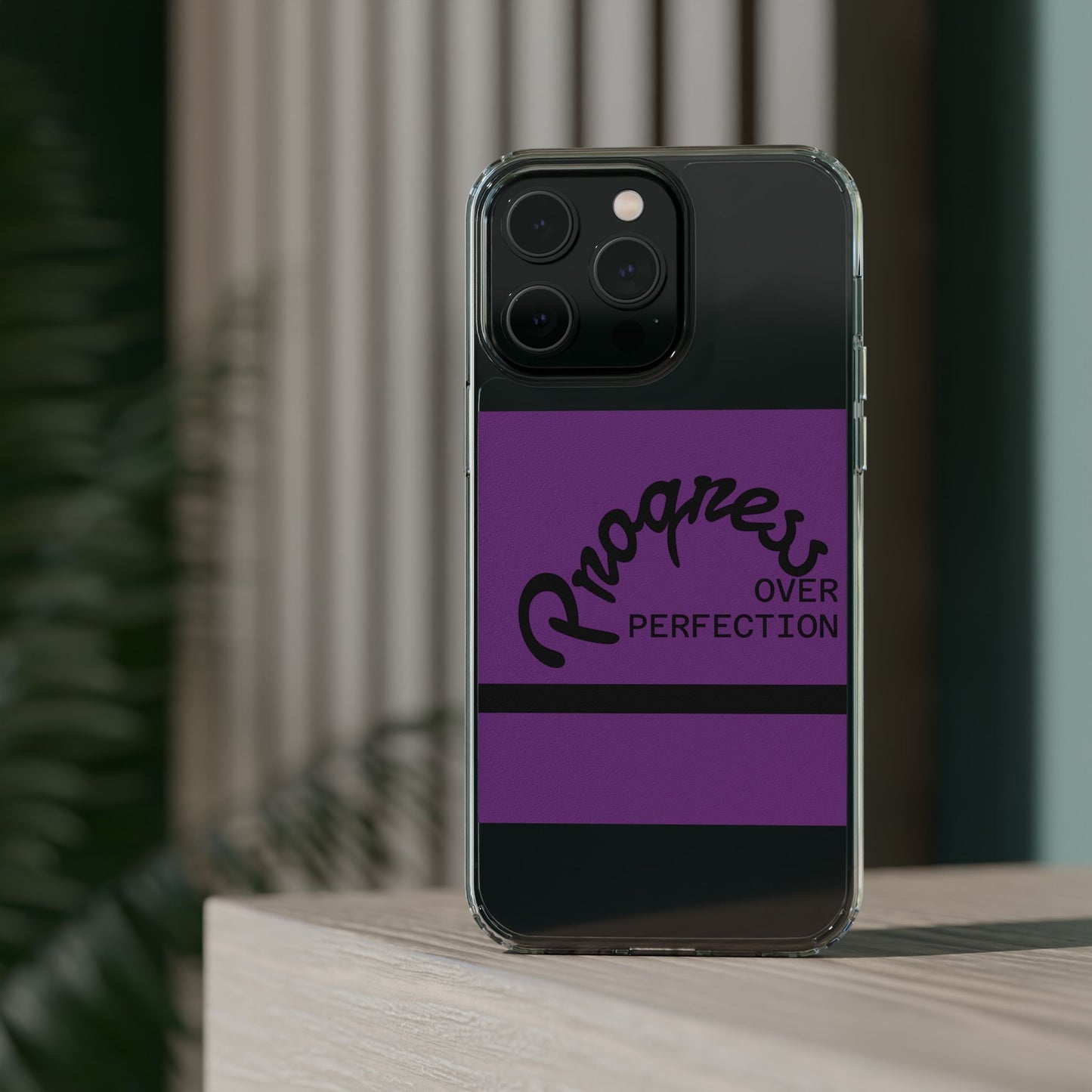 Progress Over Perfection Clear Impact-Resistant Phone Case