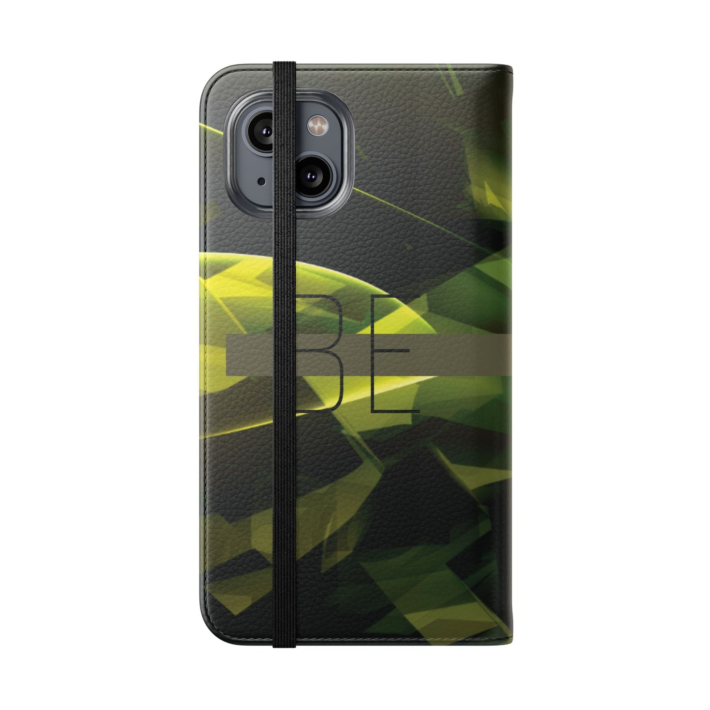 BE BOLD Green Abstract Flip Phone Case — Wallet Folio with Card Slots