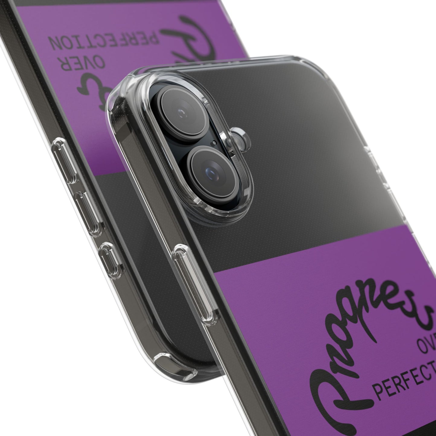 Progress Over Perfection Clear Impact-Resistant Phone Case