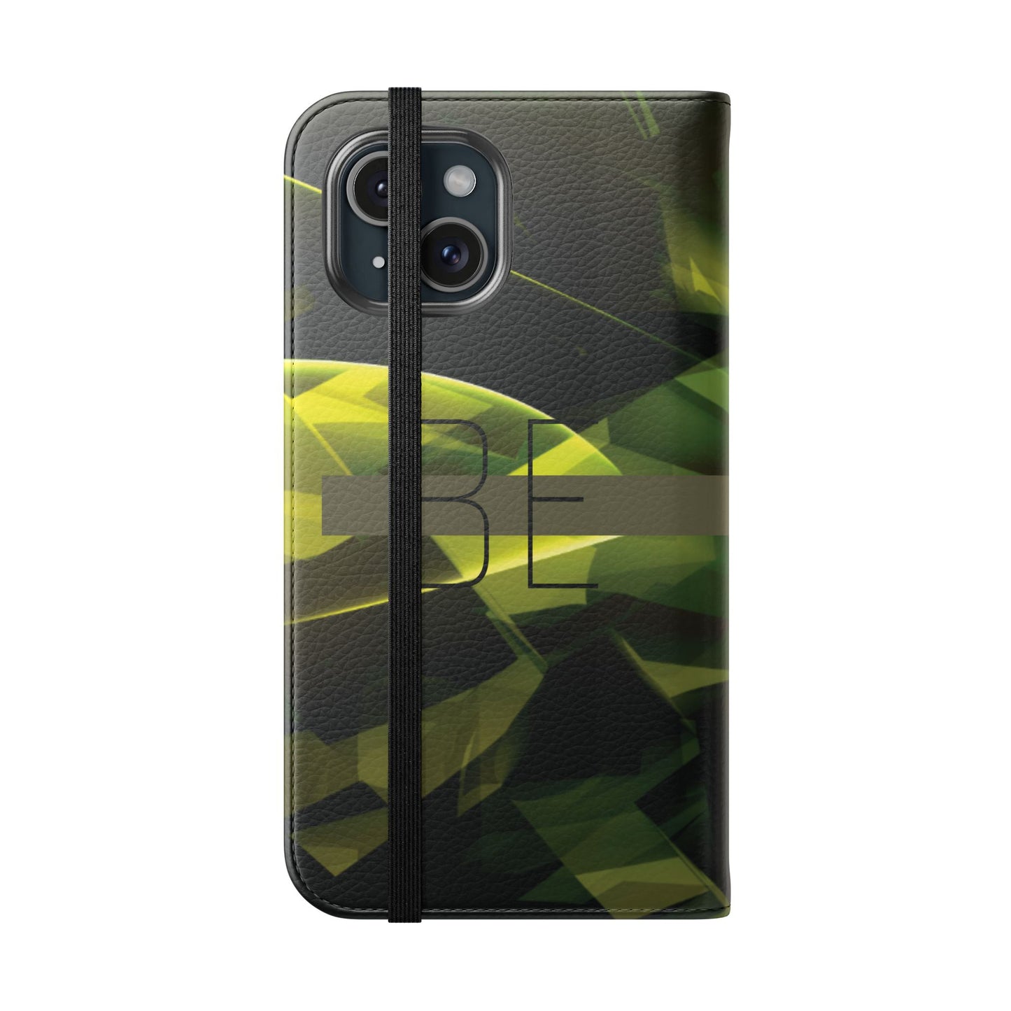 BE BOLD Green Abstract Flip Phone Case — Wallet Folio with Card Slots