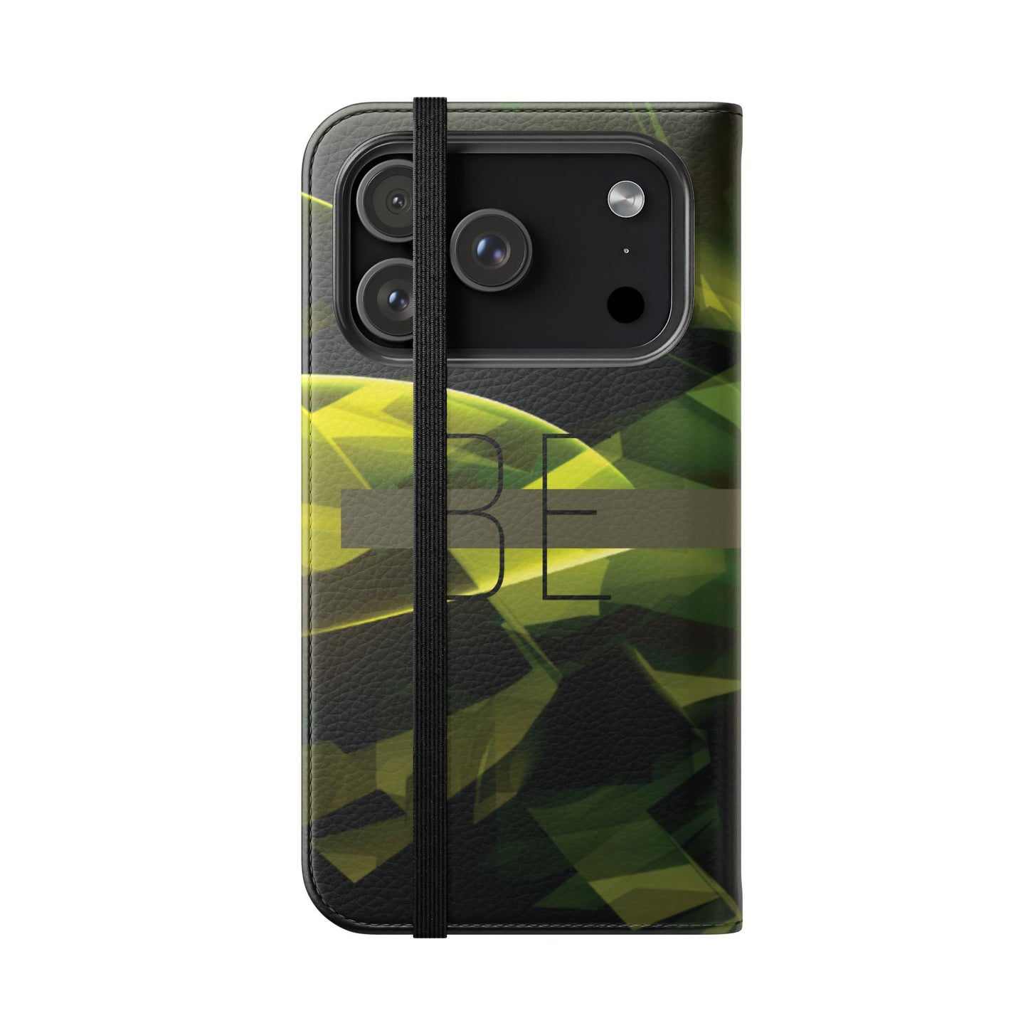 BE BOLD Green Abstract Flip Phone Case — Wallet Folio with Card Slots