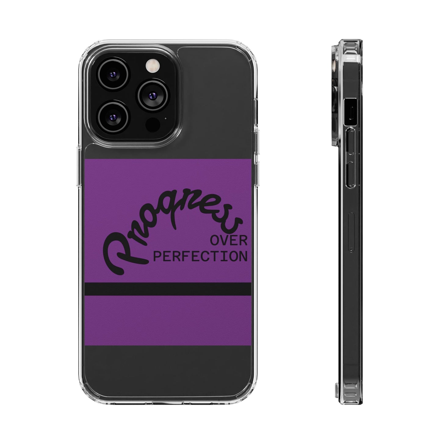 Progress Over Perfection Clear Impact-Resistant Phone Case