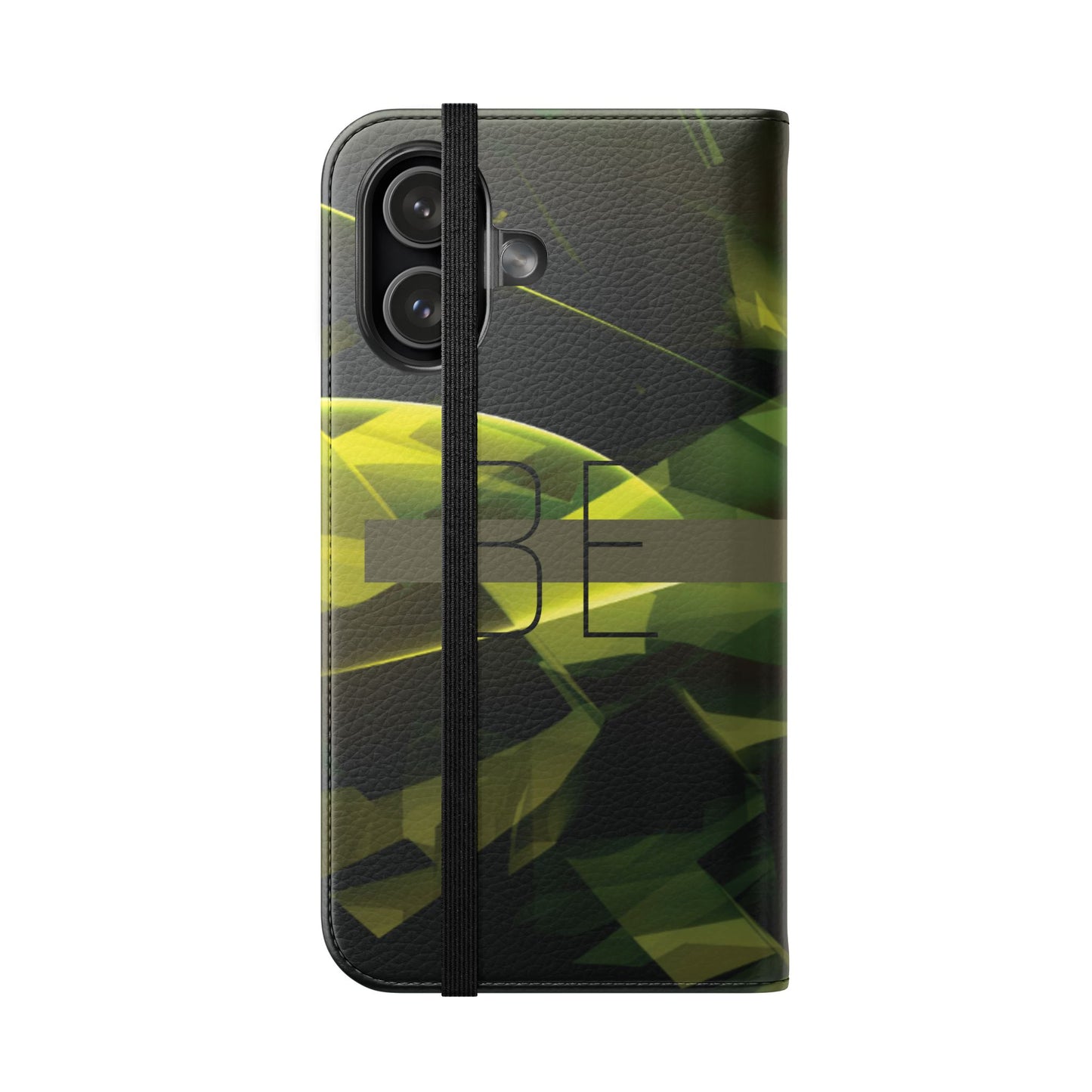 BE BOLD Green Abstract Flip Phone Case — Wallet Folio with Card Slots