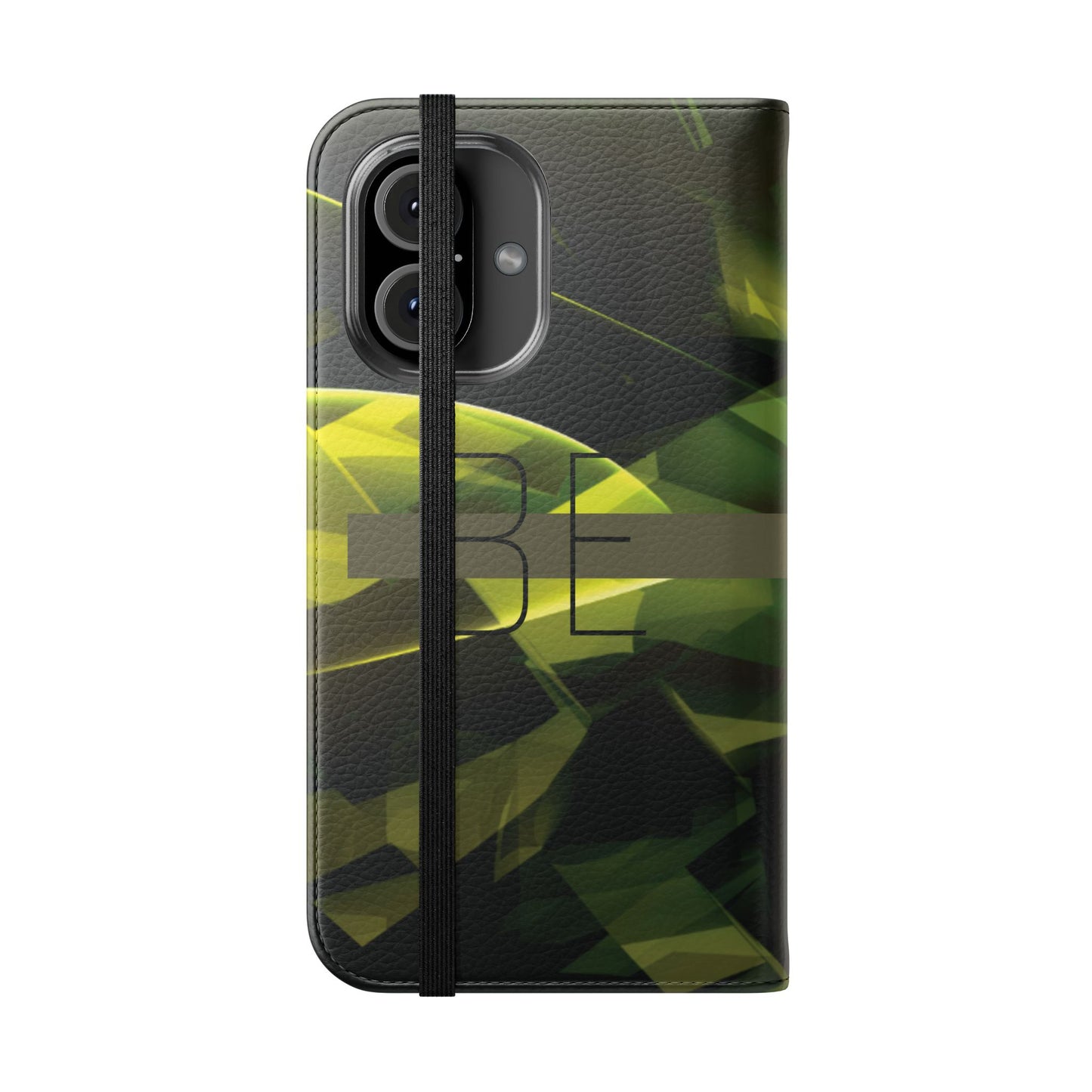 BE BOLD Green Abstract Flip Phone Case — Wallet Folio with Card Slots