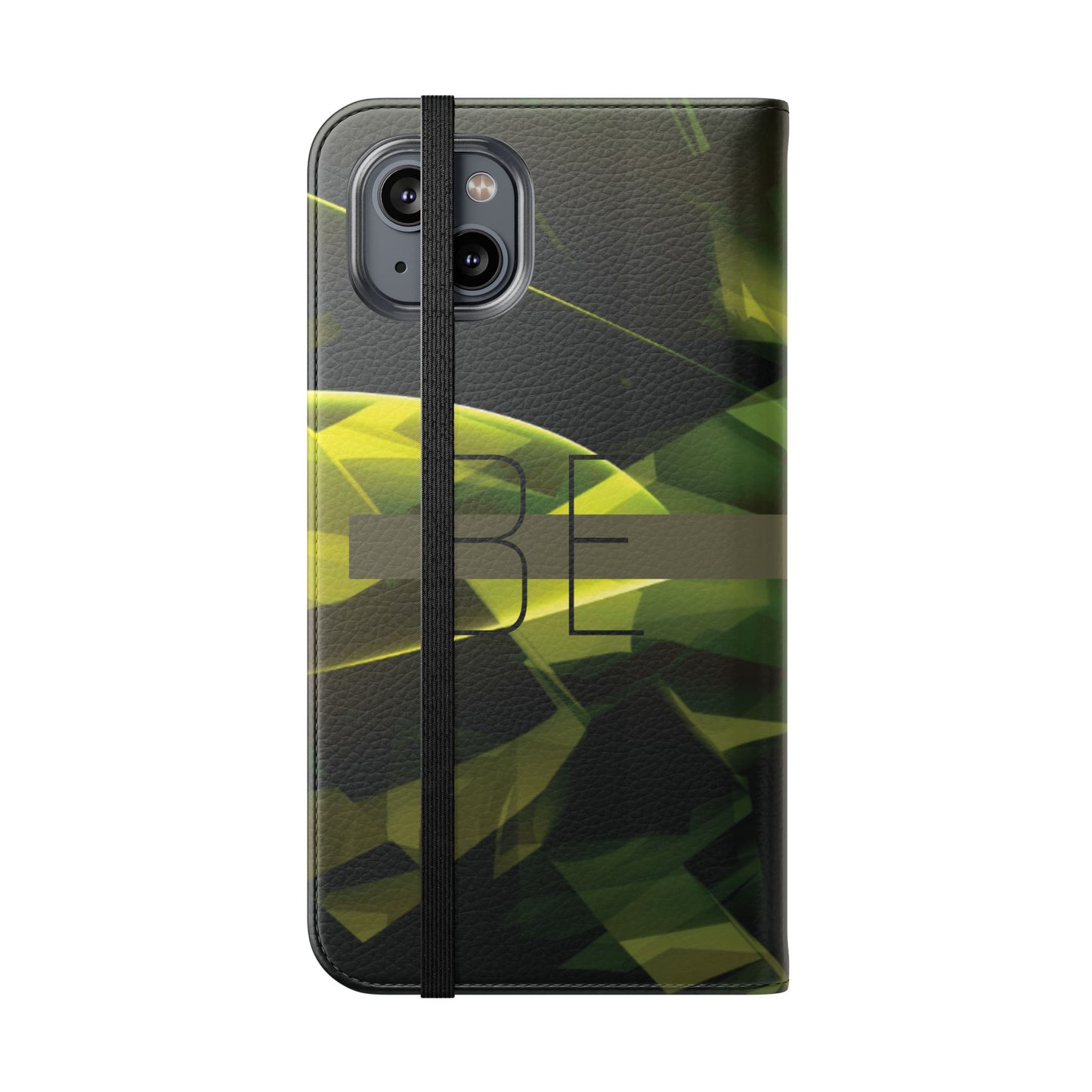 BE BOLD Green Abstract Flip Phone Case — Wallet Folio with Card Slots