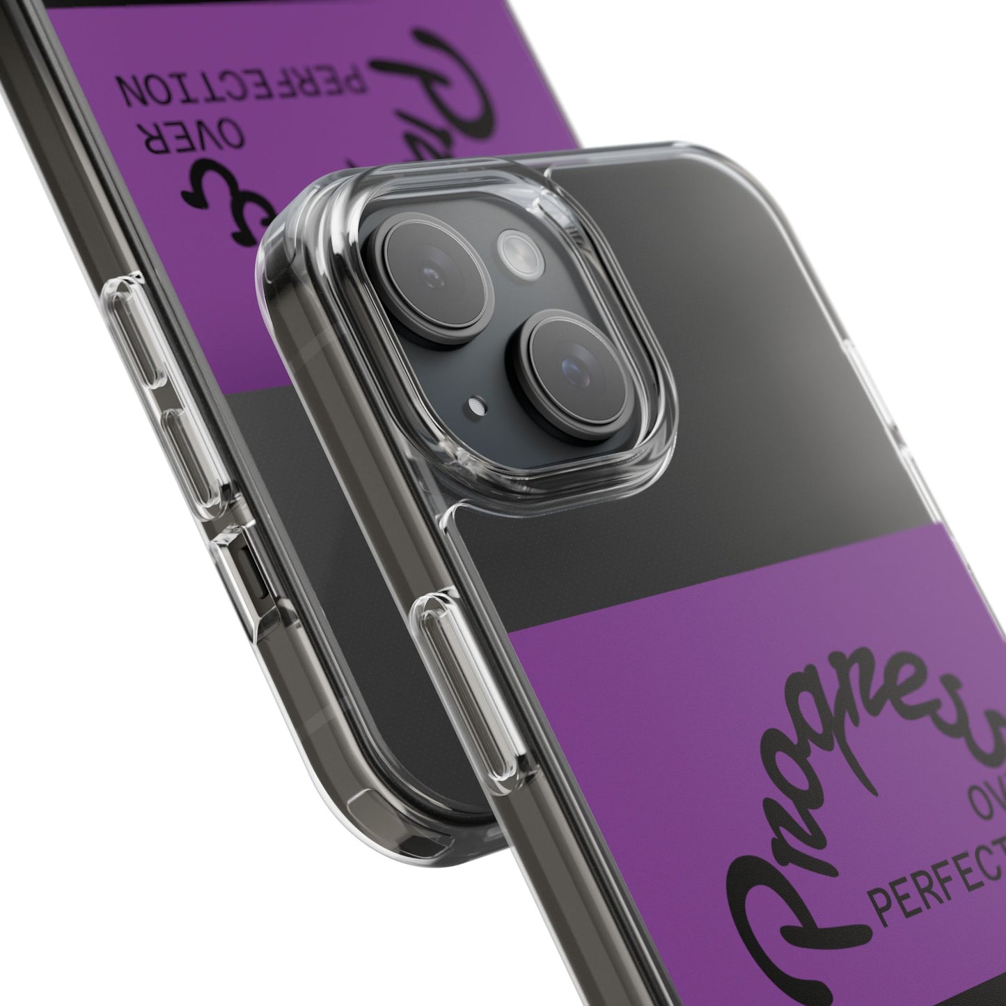 Progress Over Perfection Clear Impact-Resistant Phone Case