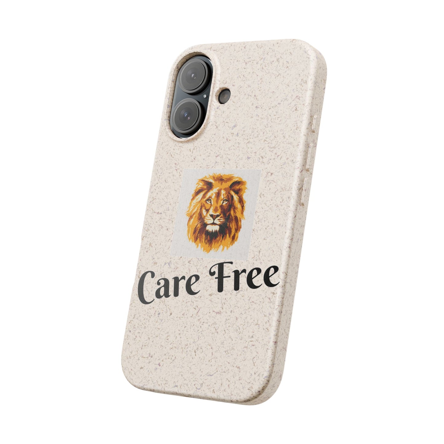 Biodegradable Phone Case — 'Care Free' Lion Design (Eco-Friendly)
