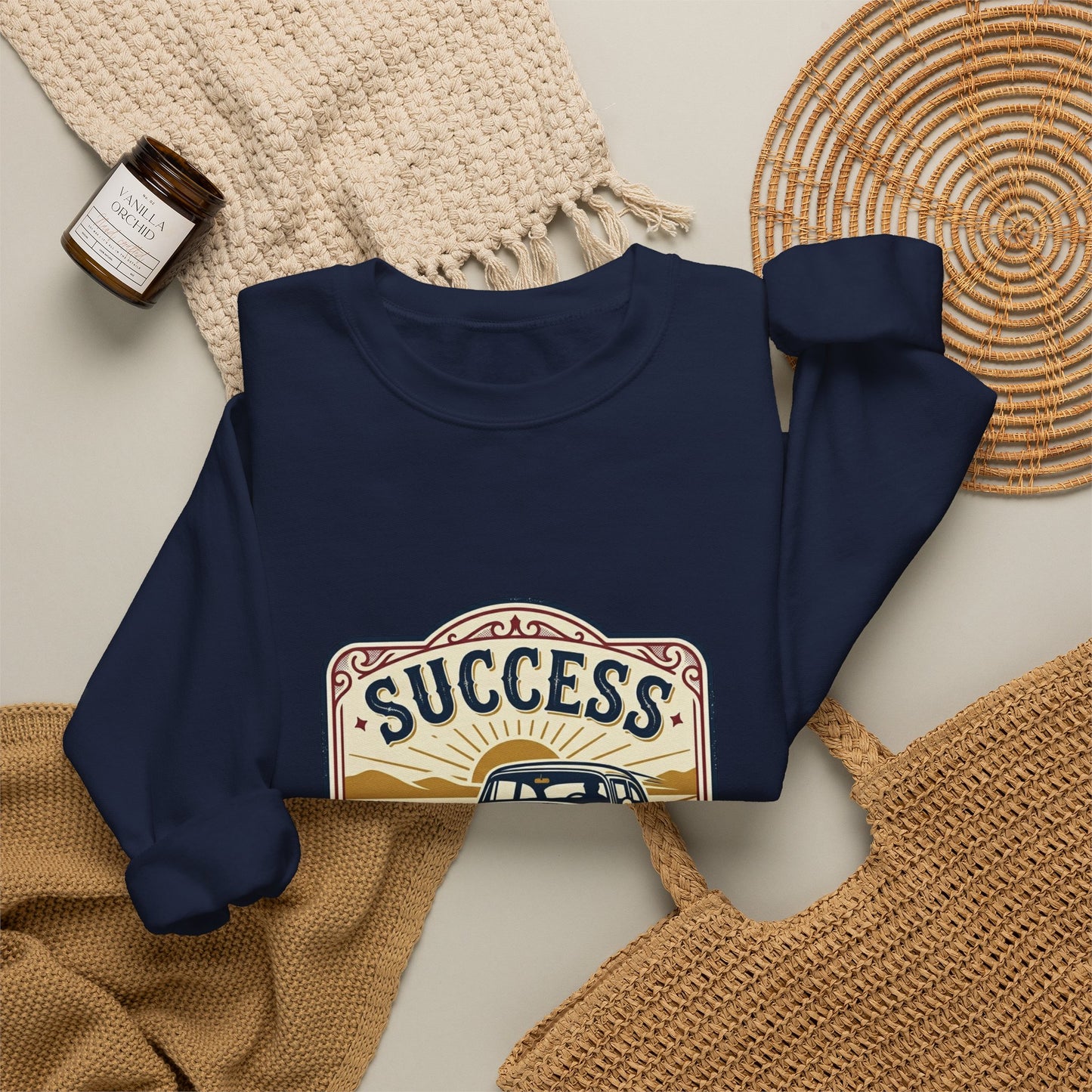 Vintage Ranch Car Crewneck Sweatshirt | western prairie rustic