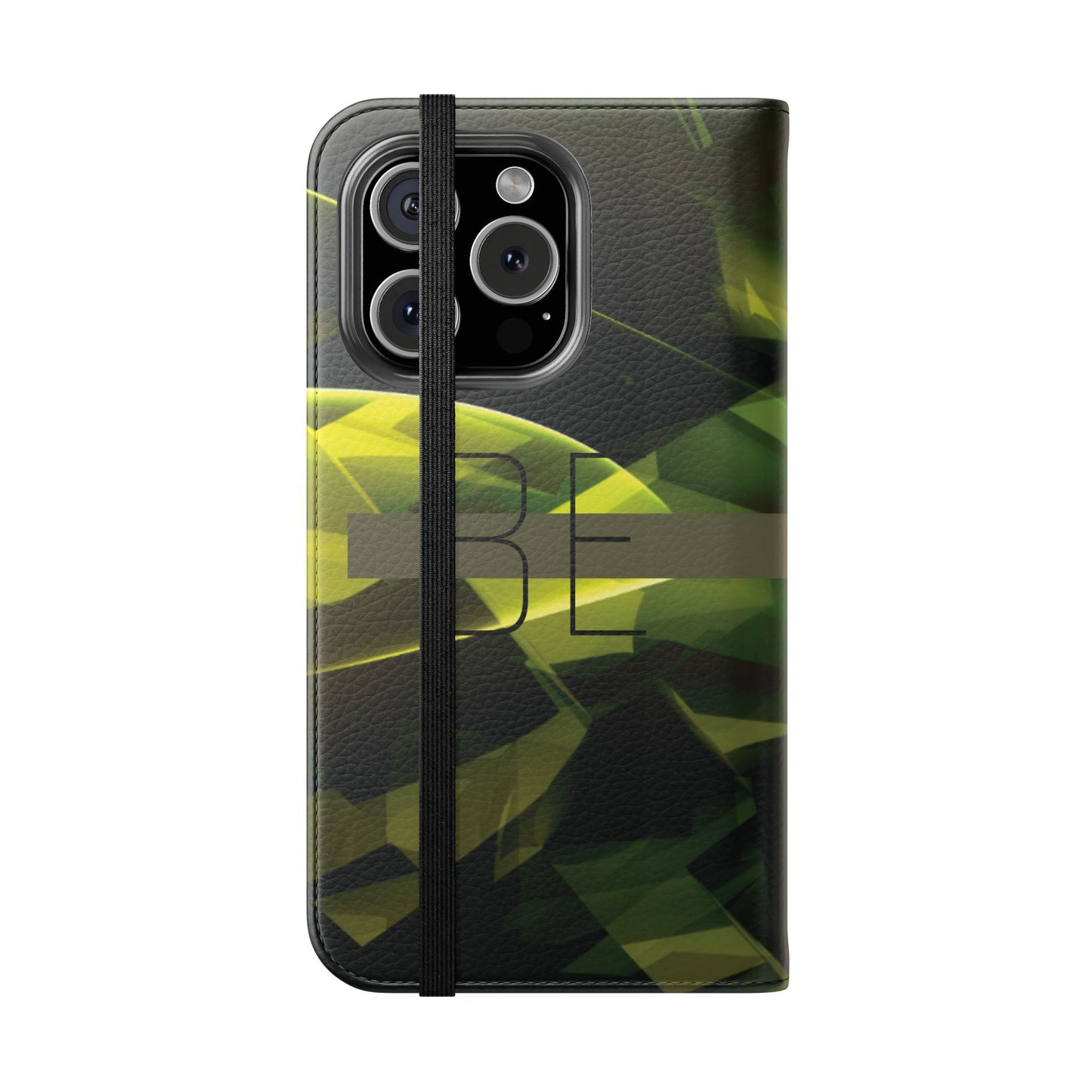 BE BOLD Green Abstract Flip Phone Case — Wallet Folio with Card Slots