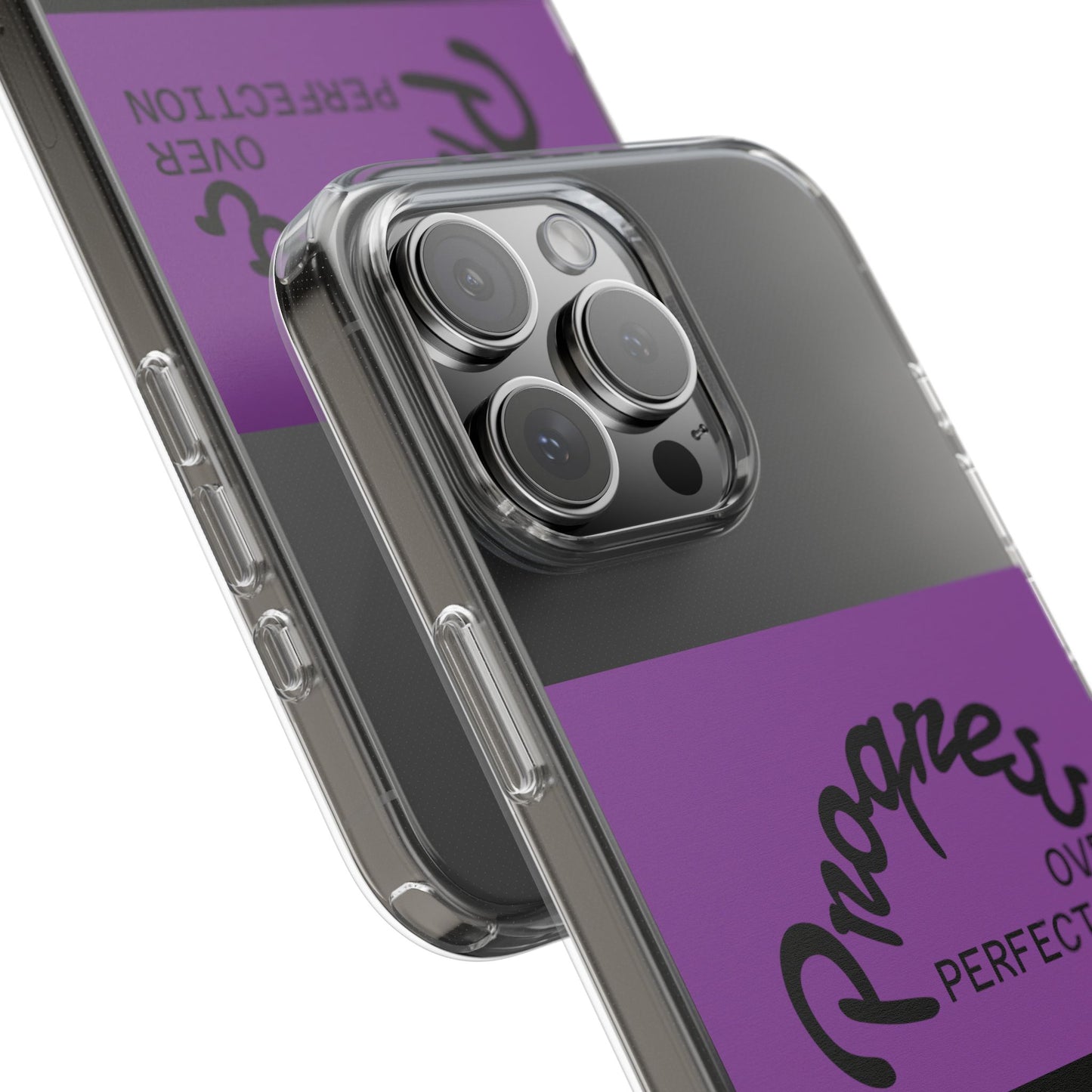 Progress Over Perfection Clear Impact-Resistant Phone Case