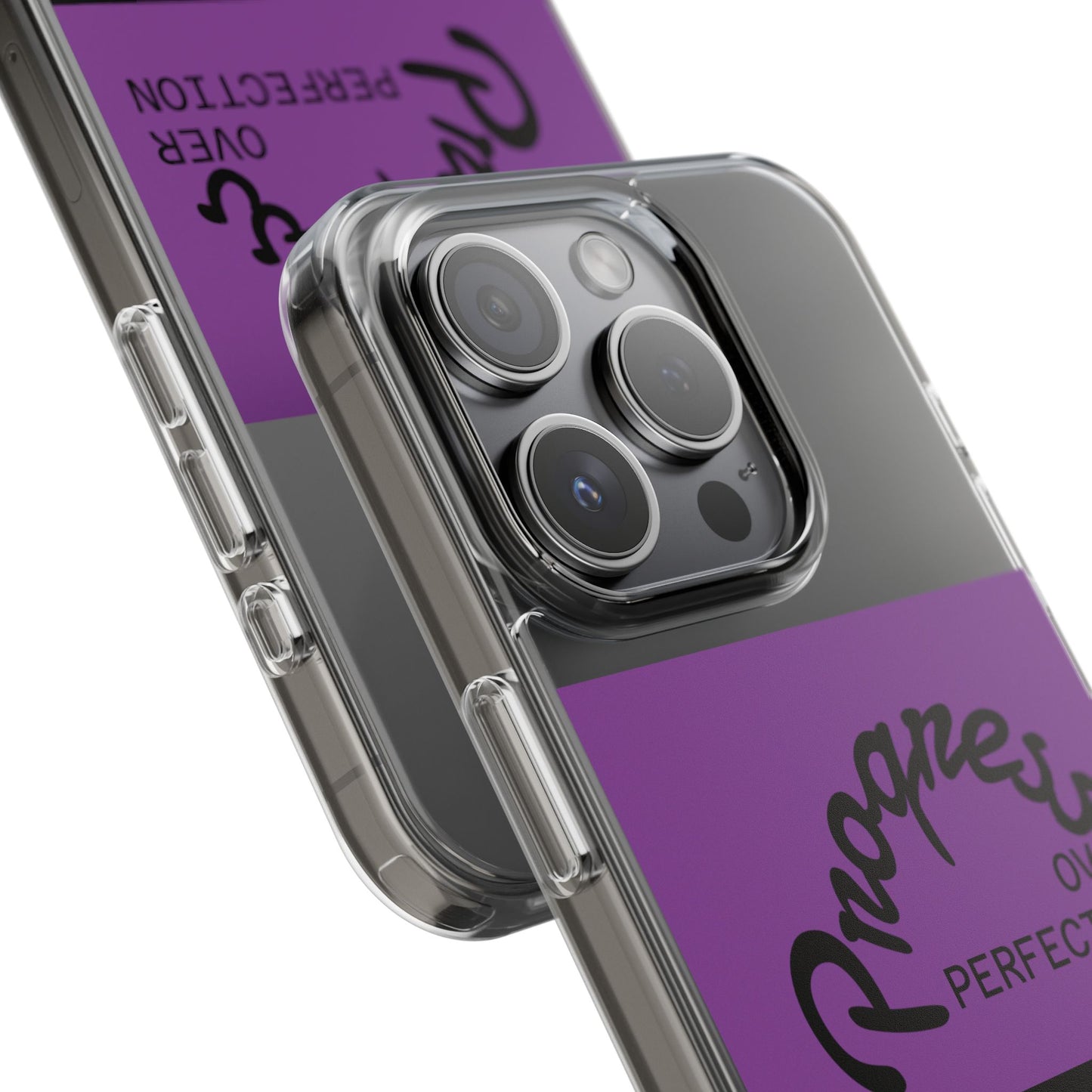 Progress Over Perfection Clear Impact-Resistant Phone Case