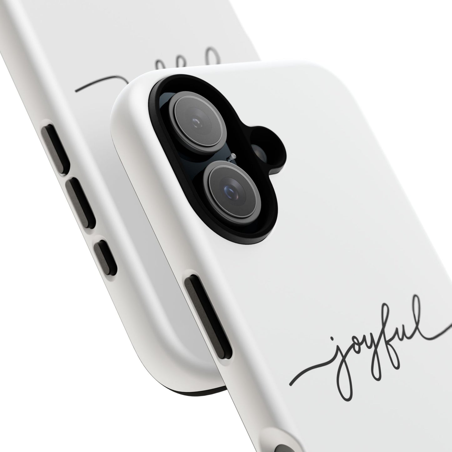 Joyful Script Tough Phone Case – Minimal White Protective Case