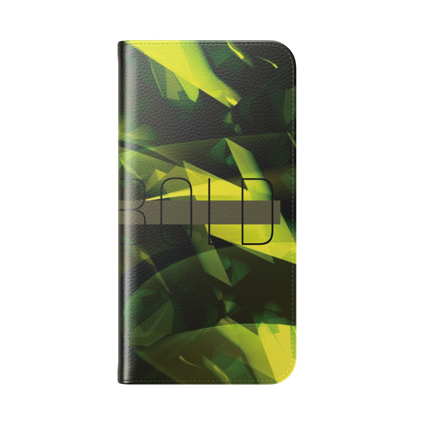 BE BOLD Green Abstract Flip Phone Case — Wallet Folio with Card Slots
