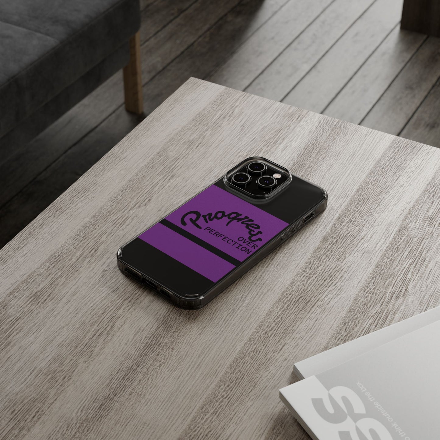 Progress Over Perfection Clear Impact-Resistant Phone Case