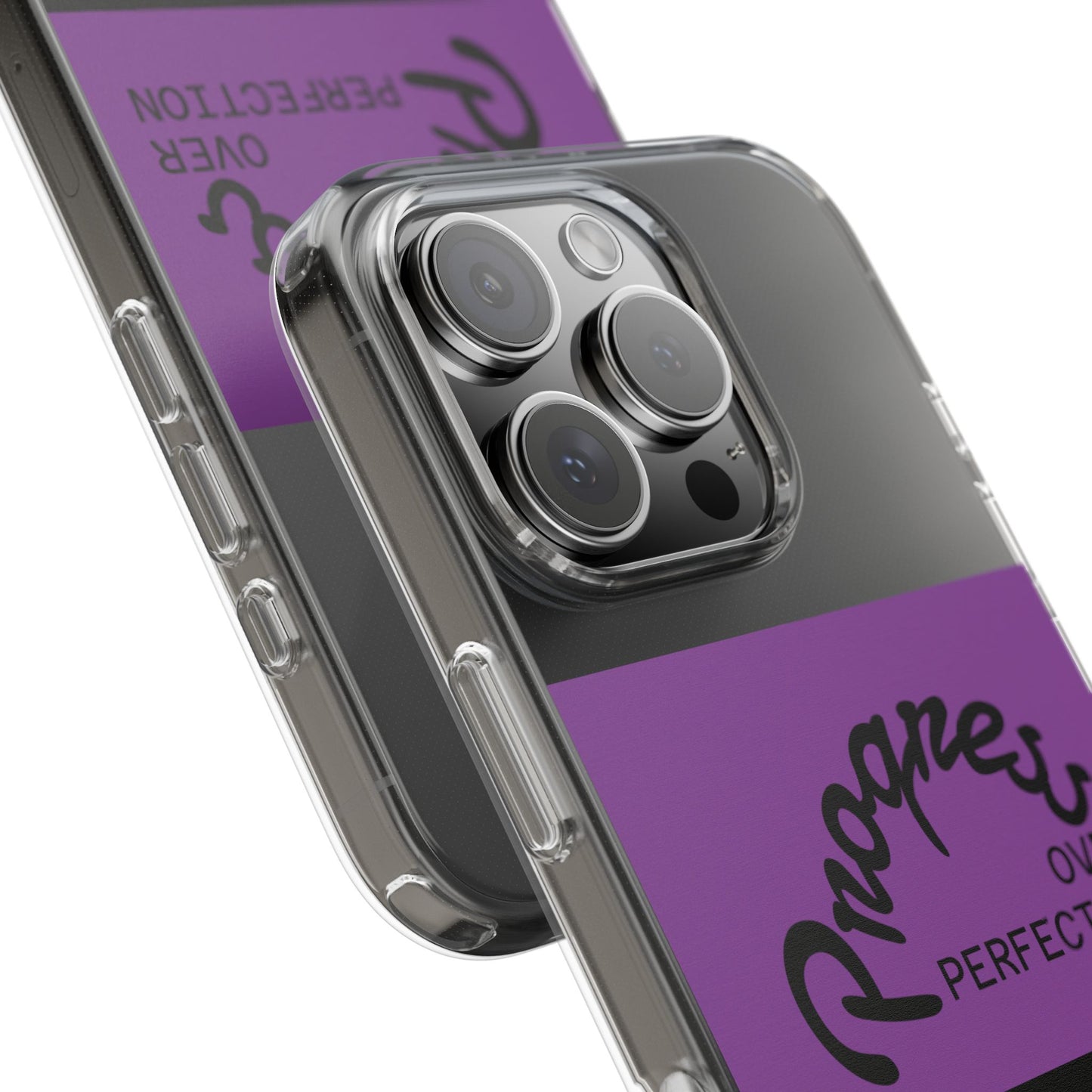 Progress Over Perfection Clear Impact-Resistant Phone Case