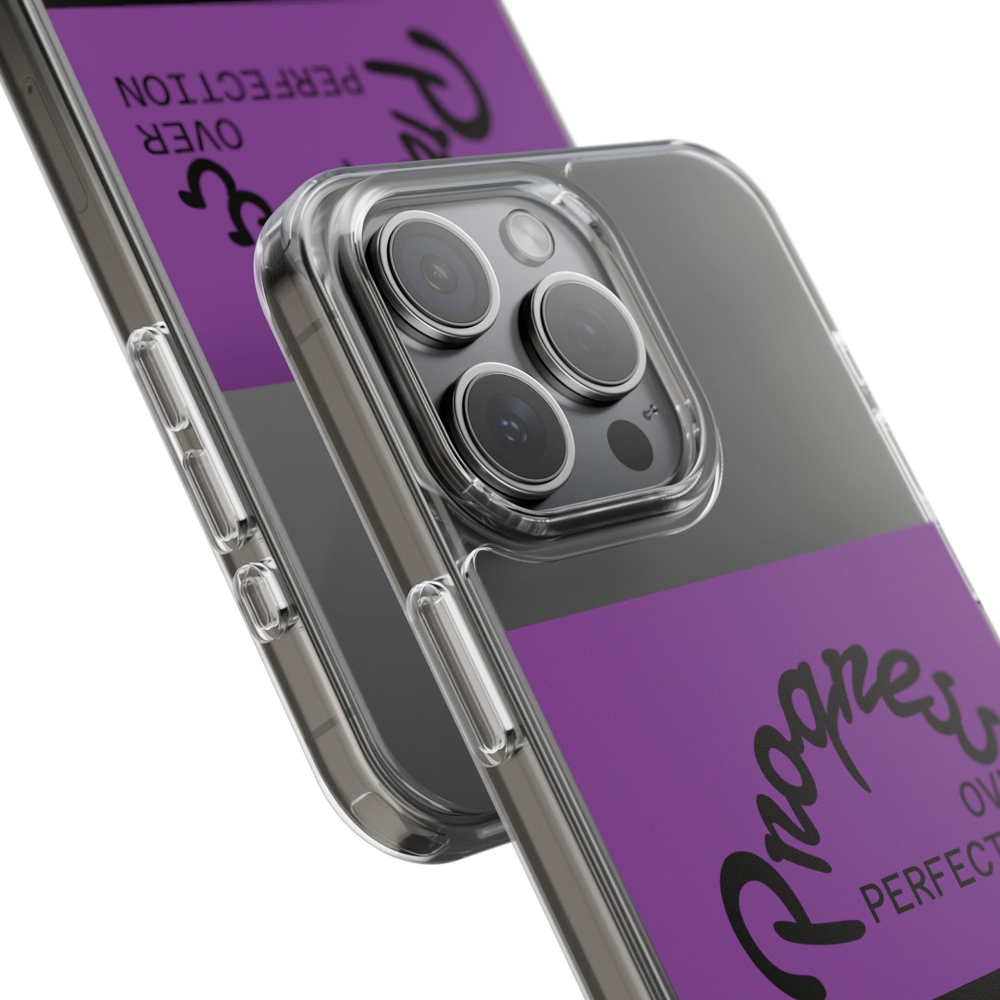 Progress Over Perfection Clear Impact-Resistant Phone Case
