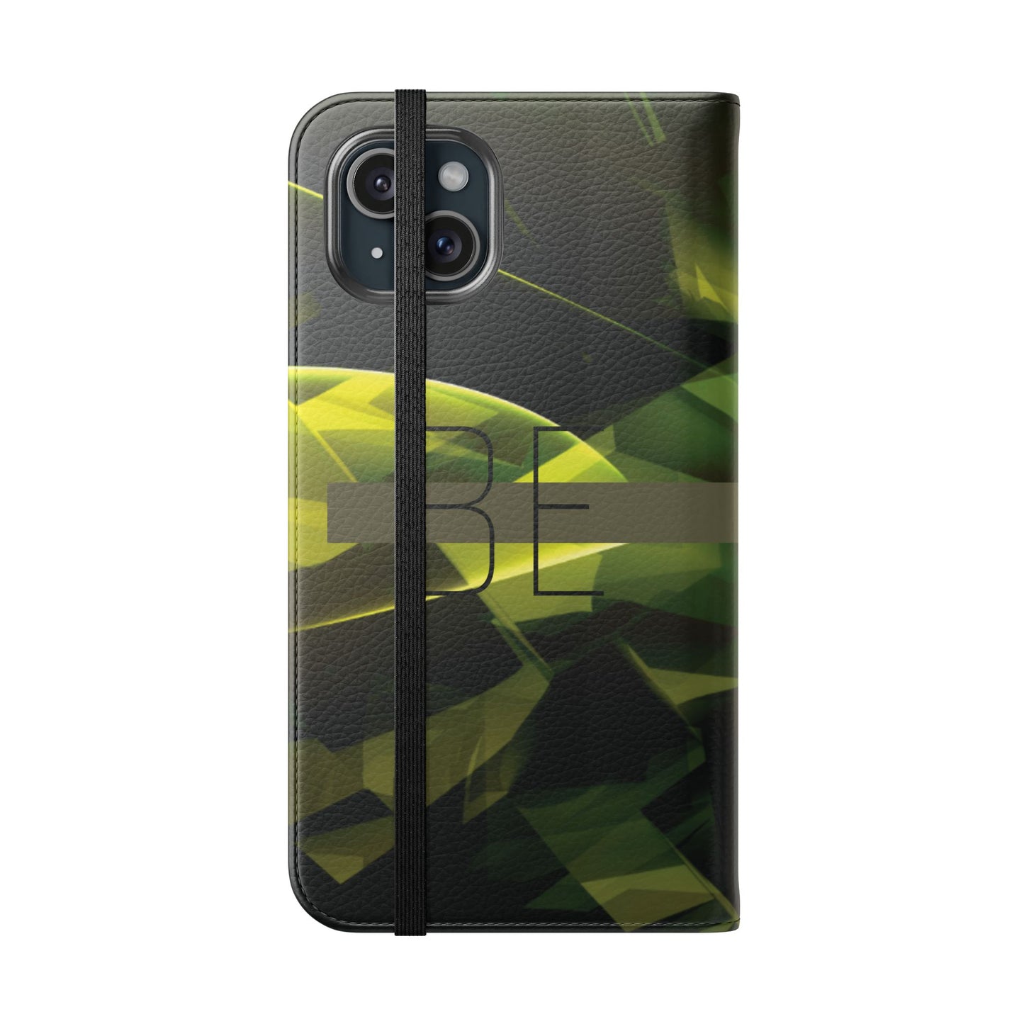 BE BOLD Green Abstract Flip Phone Case — Wallet Folio with Card Slots