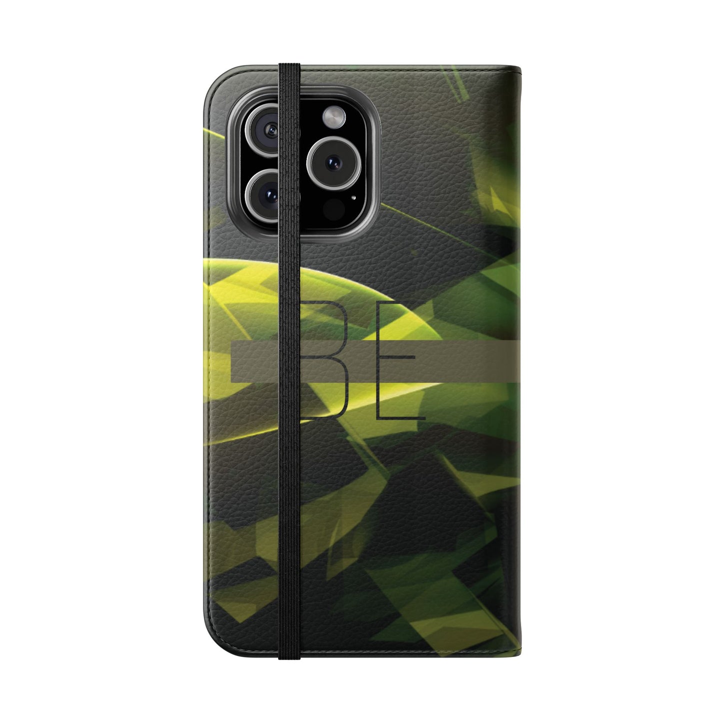 BE BOLD Green Abstract Flip Phone Case — Wallet Folio with Card Slots