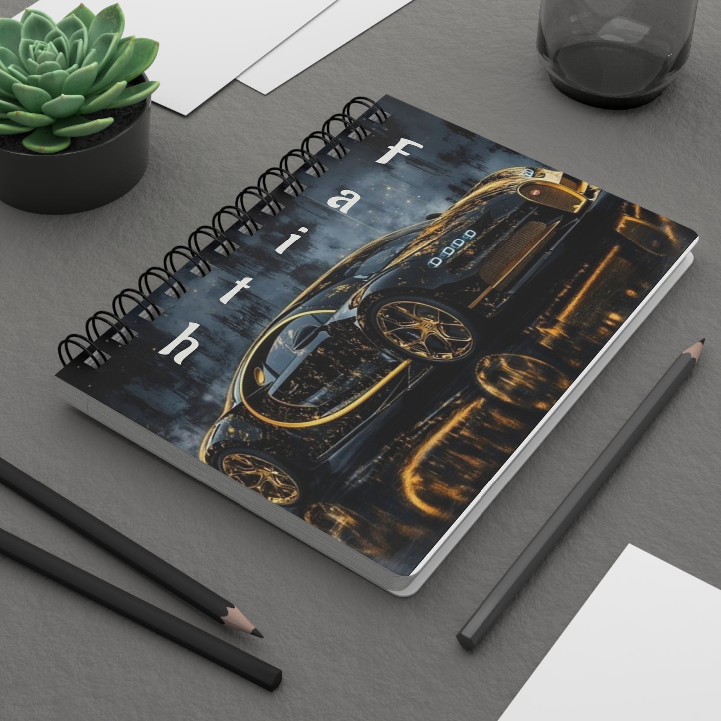 Faith Car Journal — Spiral Notebook with Inspiring Faith Automotive Design