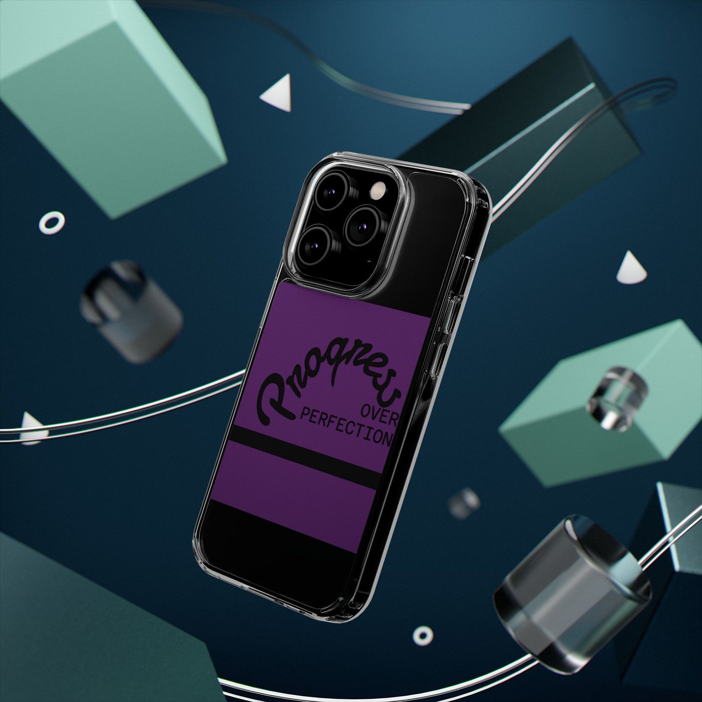 Progress Over Perfection Clear Impact-Resistant Phone Case