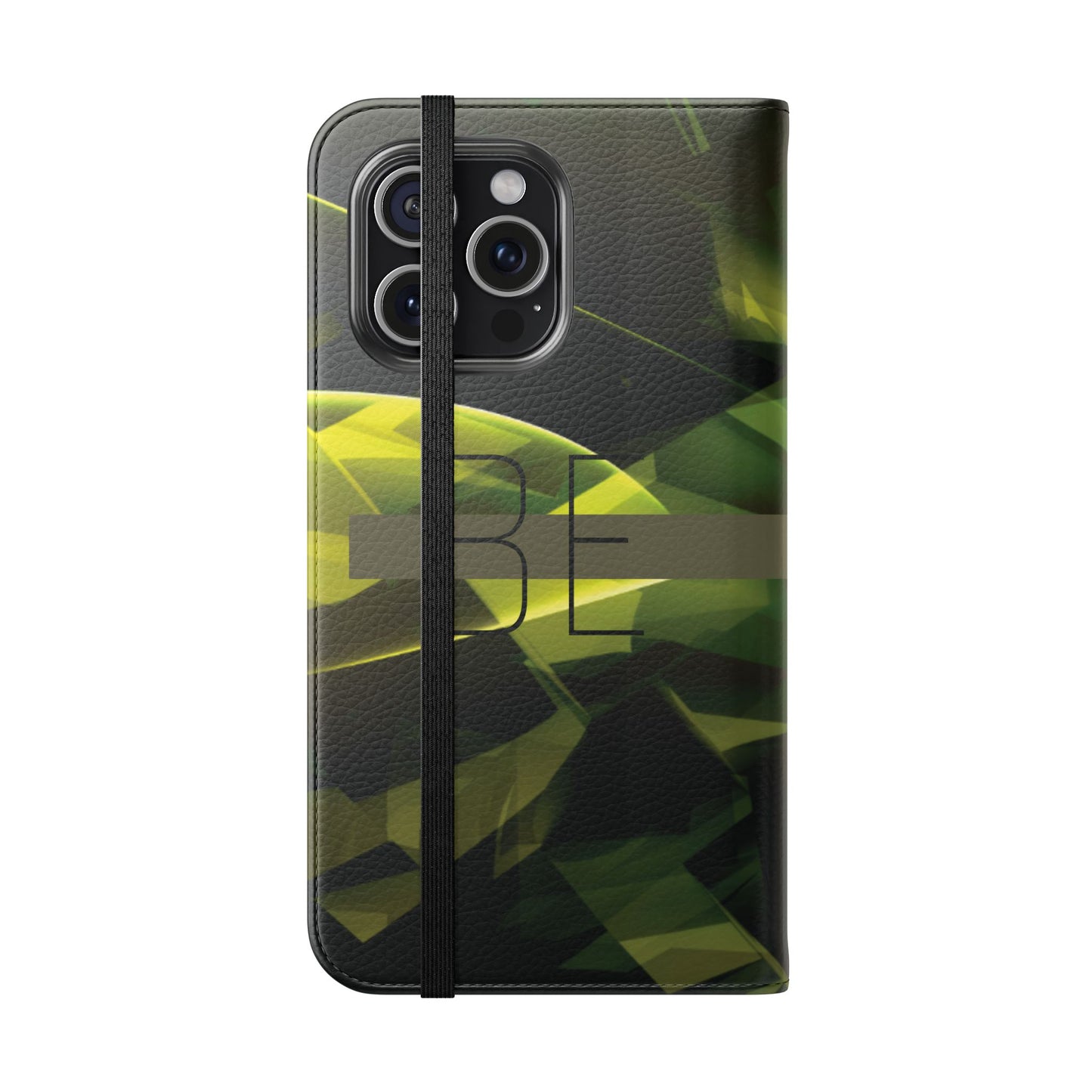 BE BOLD Green Abstract Flip Phone Case — Wallet Folio with Card Slots