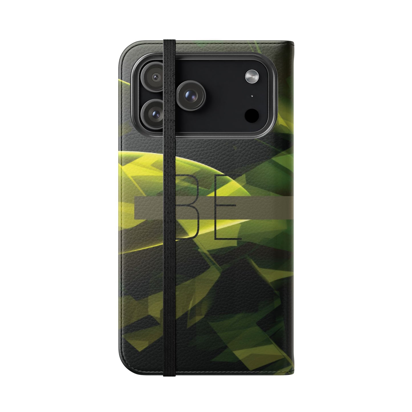 BE BOLD Green Abstract Flip Phone Case — Wallet Folio with Card Slots