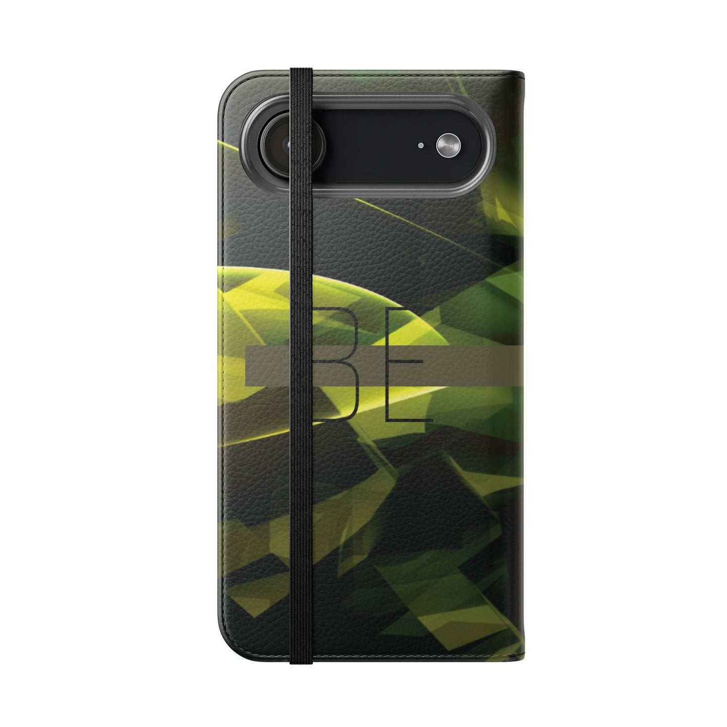BE BOLD Green Abstract Flip Phone Case — Wallet Folio with Card Slots