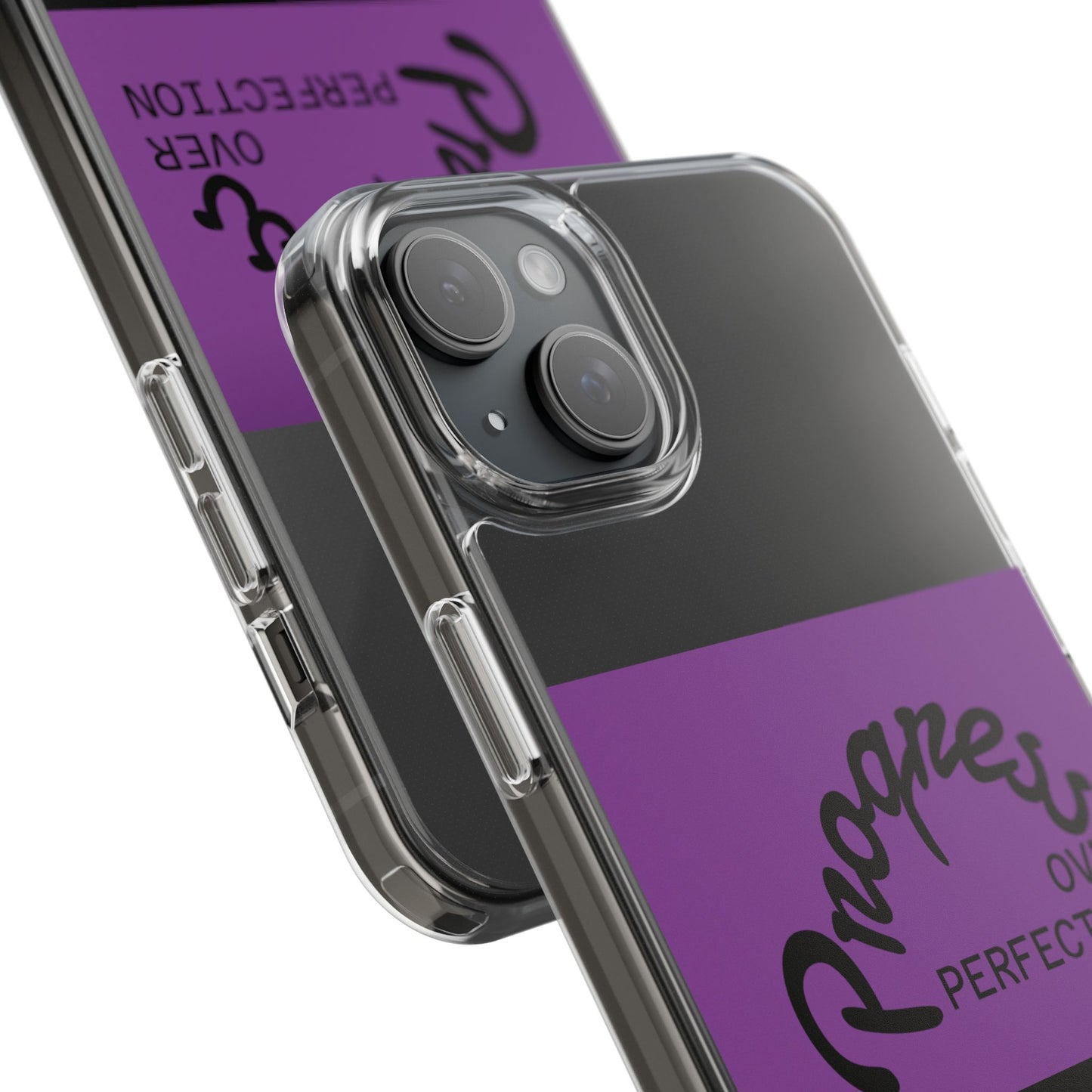 Progress Over Perfection Clear Impact-Resistant Phone Case