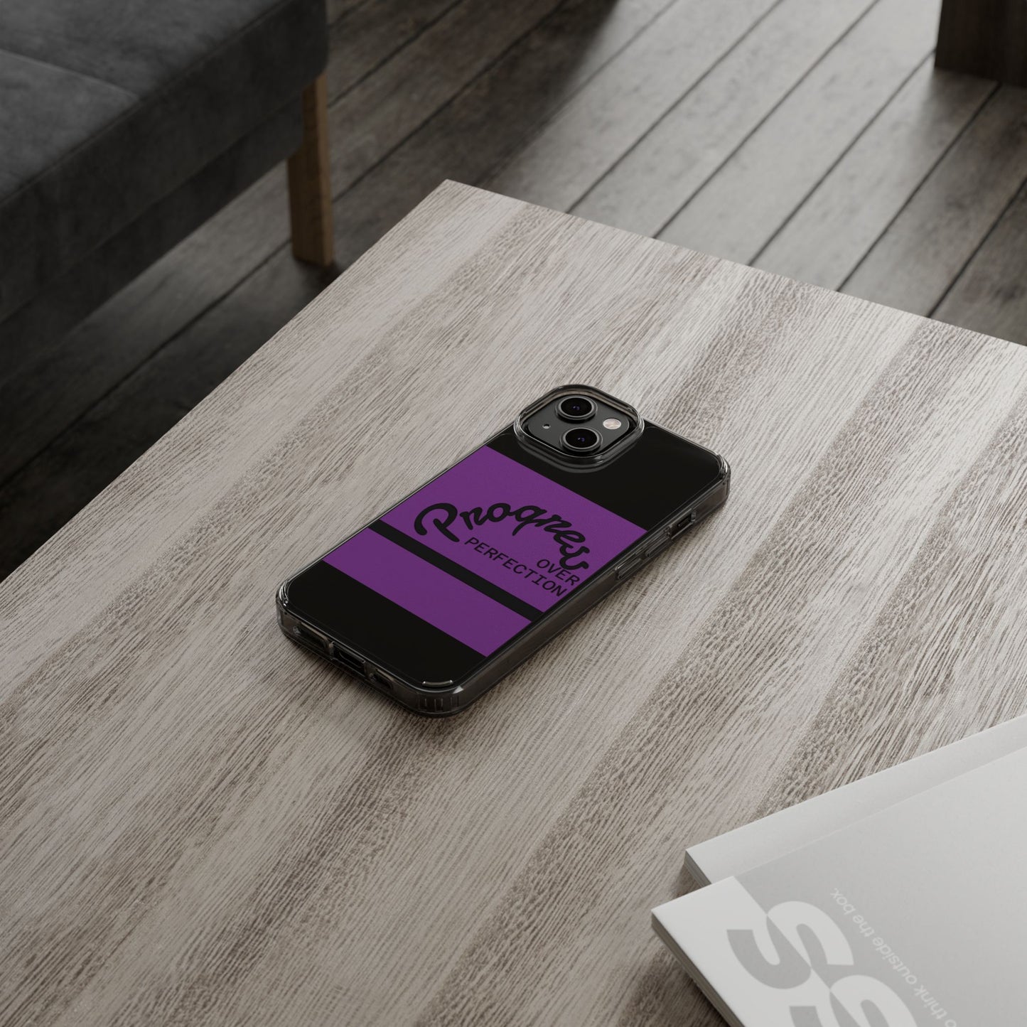 Progress Over Perfection Clear Impact-Resistant Phone Case