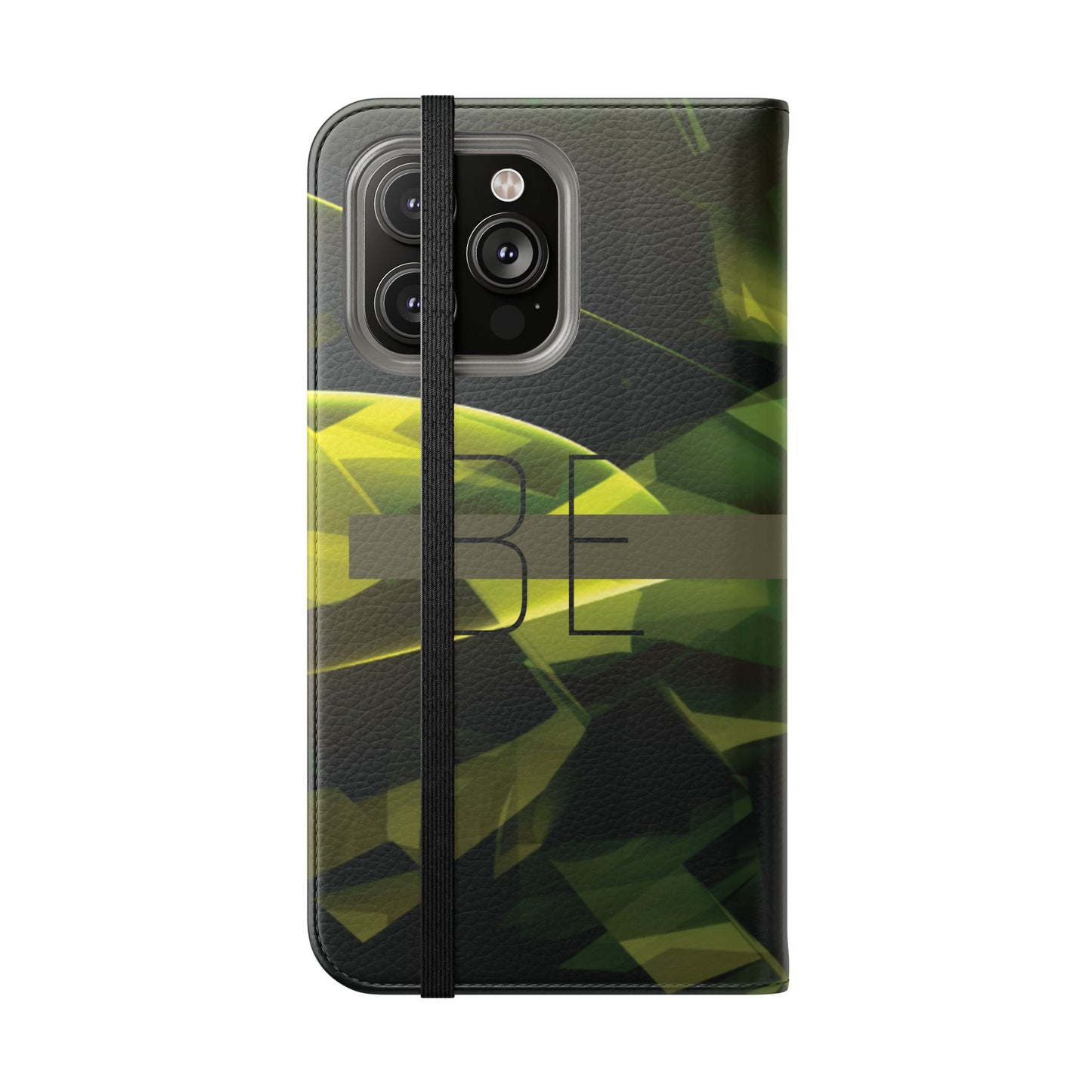 BE BOLD Green Abstract Flip Phone Case — Wallet Folio with Card Slots