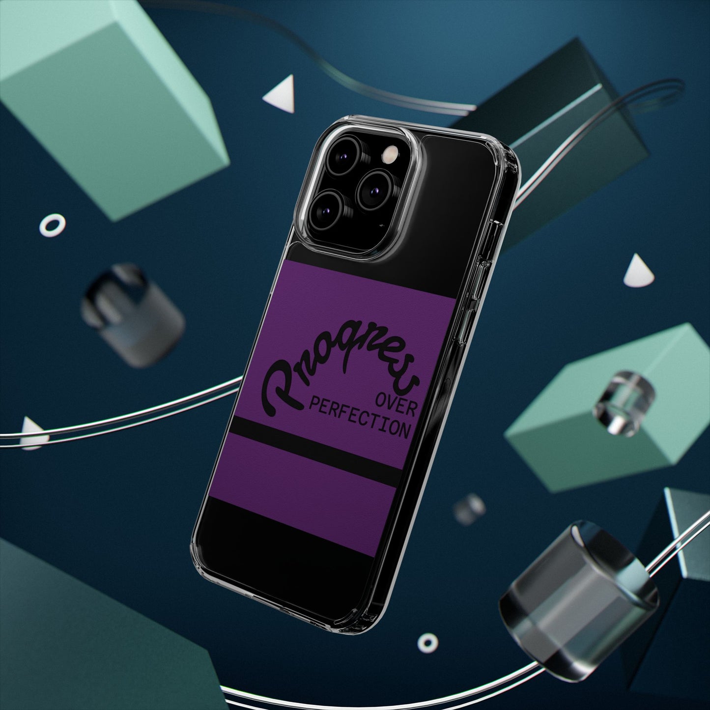 Progress Over Perfection Clear Impact-Resistant Phone Case